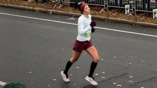 Julia running the Philadelphia Marathon