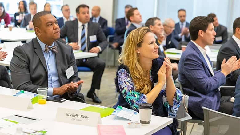 Corporate Council members listen during a program at the November 2019 meeting at CHOP’s Roberts Center for Pediatric Research