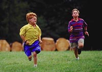 Picture of two young boys running