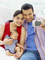 Parents with new baby