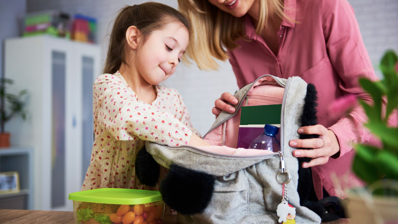 mother and daughter back to school