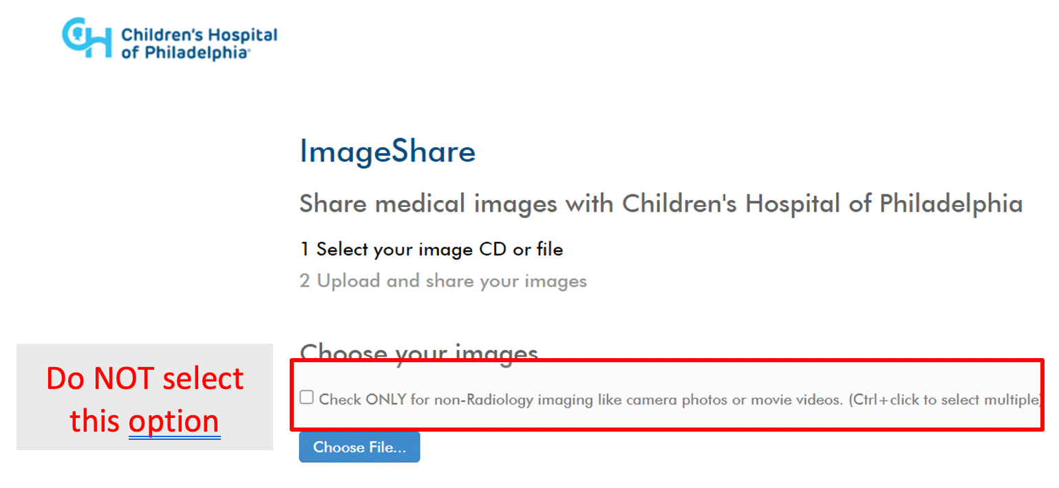 Ambra Image Share interface screenshot