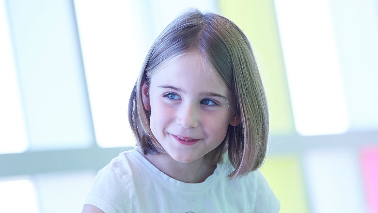 Young girl smiling