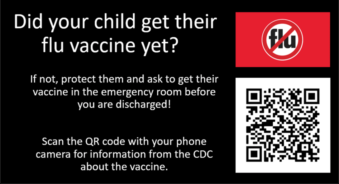 CDC flu vaccine information QR code