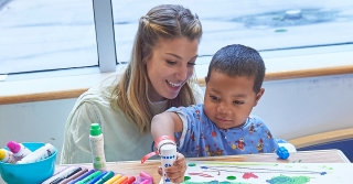 Nurse with child, drawing