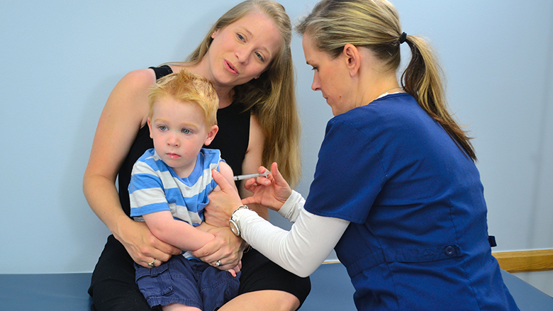 Comfort position: Preschooler Back-to-chest Position