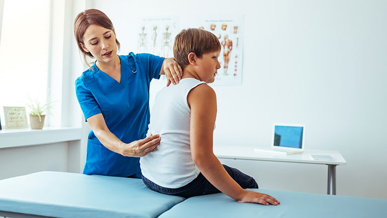 Physician examining patient