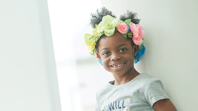 Young girl smiling