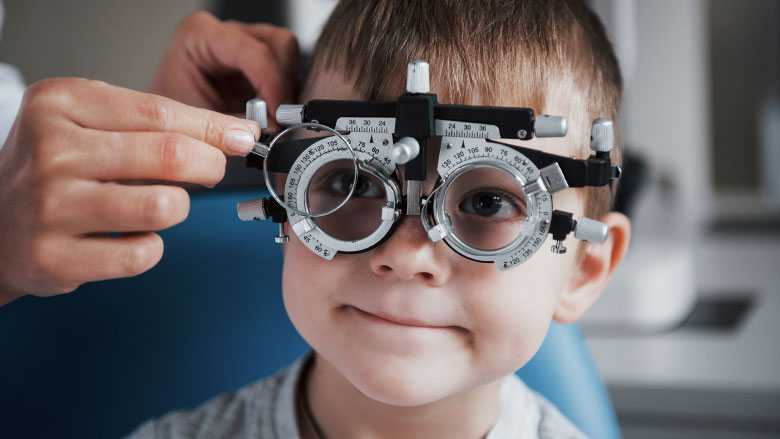 boy getting eye exam