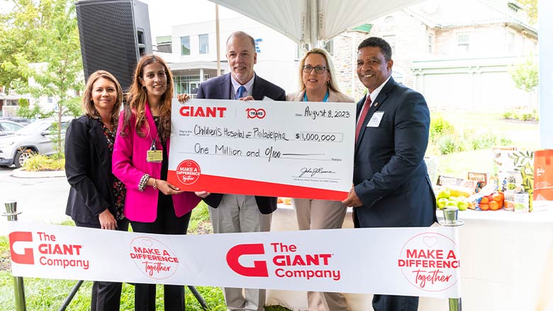 The GIANT Company Donates $1 Million to Children’s Hospital of Philadelphia to Expand Food Pharmacy Program The GIANT Company Donates $1 Million to Children’s Hospital of Philadelphia to Expand Food Pharmacy Program