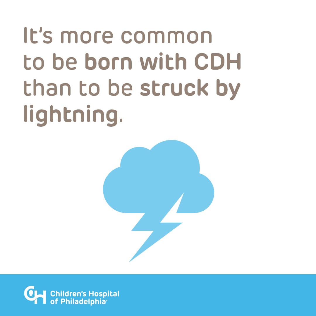It's more common to be born with CDH than be struck by lightning