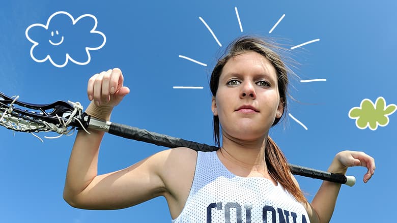 Girl with lacrosse stick