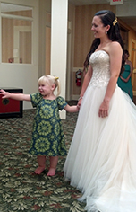 Josie and Rachel before Rachel's wedding