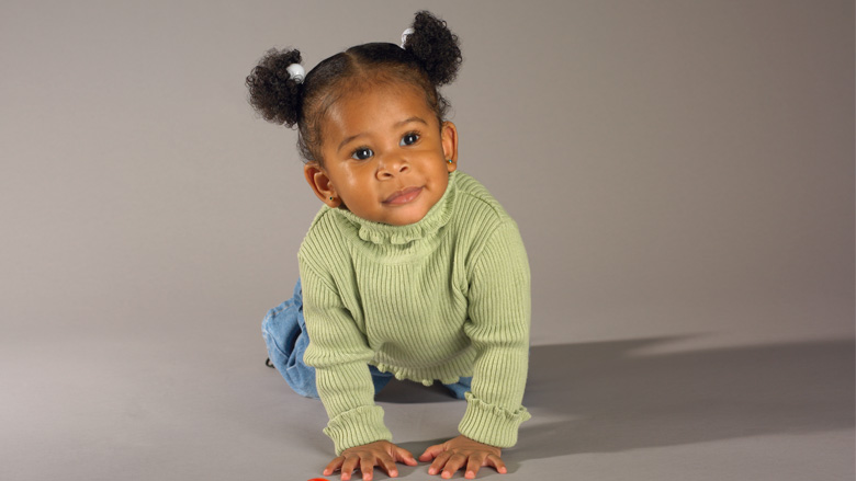 Little girl crawling