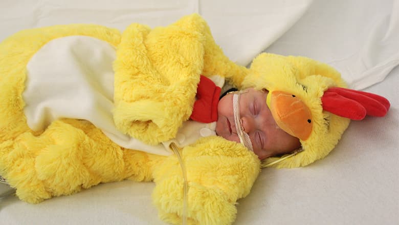 NICU infant in costume