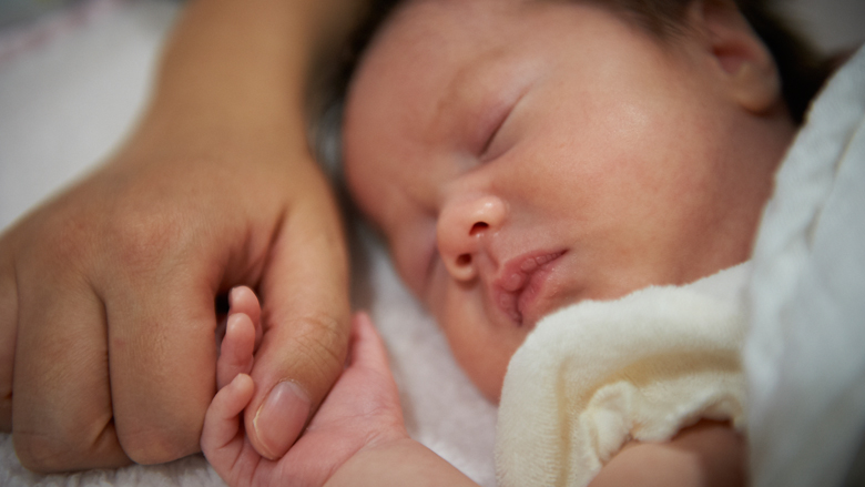 newborn infant sleeping