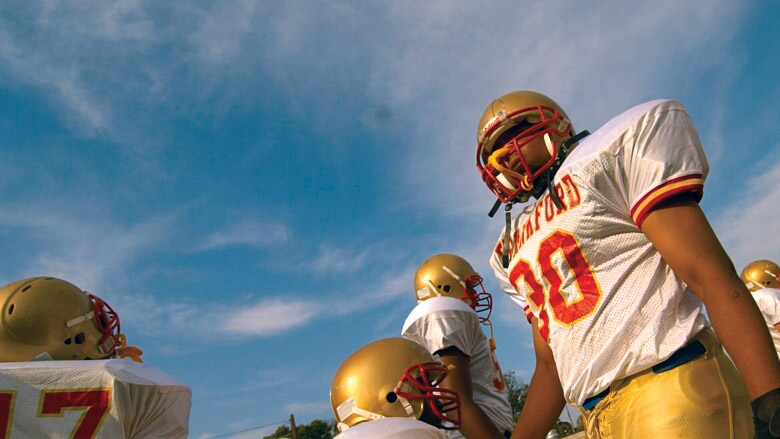 photo of high school football player