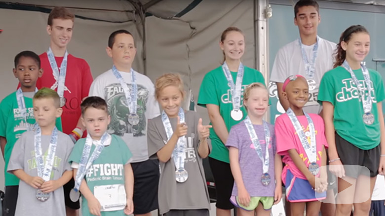 Group photo of race and walk participants