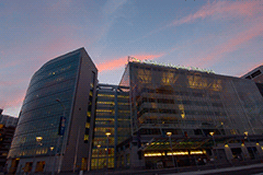 Hospital Facade at Dusk