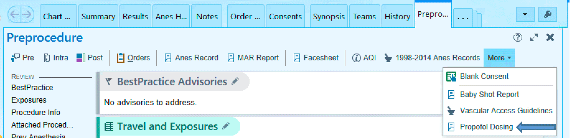 Epic propofol dosing guide screenshot