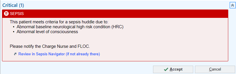 PICU Second Stage Alert