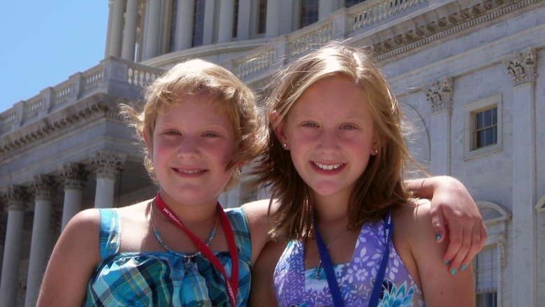 Anna and Leah Lipsman on Capitol Hill