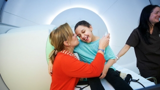 Child getting ready for Proton Therapy