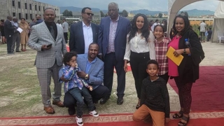Group shot of family and physicians in Ethiopia