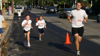 sean running with family