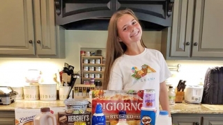 Grace with her favorite foods