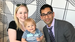 Thaxton and his mom with Dr. Shah