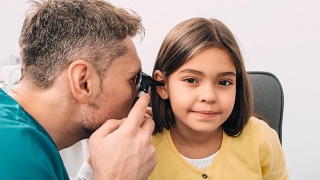 Child getting hearing checked