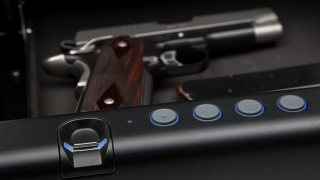 Gun sitting in electronic safe