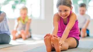 Children doing stretching exercises