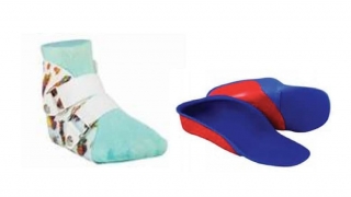 Two types of orthotics used to correct loose foot and ankle joints