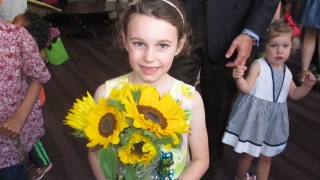Lily with sunflowers