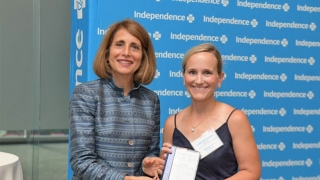 Catherine Hamilton receiving award