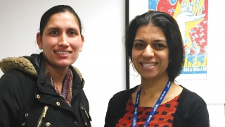 Dilu Kaflay (left), from the Bhutanese American Organization-Philadelphia, with Priya Dhar, MD.