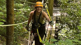 Lauren on the ropes course