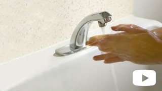 Hands washing in sink