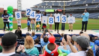 Walk for Hope - Group on Stage at Citizens Bank Park - Amount Raised $242,813