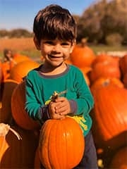 Isaac in the pumpkin patch