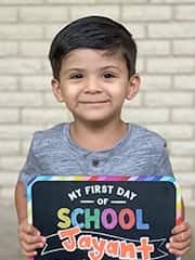 Jayant's first day of school