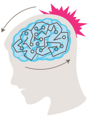 Illustration of injured brain
