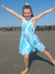 Lily at eht beach
