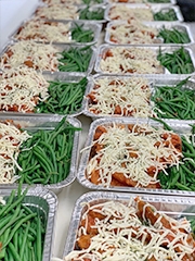 Trays of pre-made meals