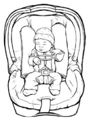 Rear Facing Child Safety Seat with Blanket Rolls Image