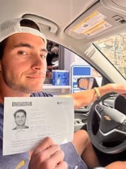 AJ with his driver license