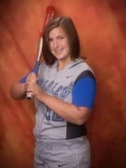 girl softball portrait