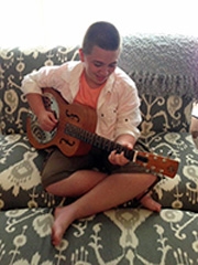 calvin playing guitar